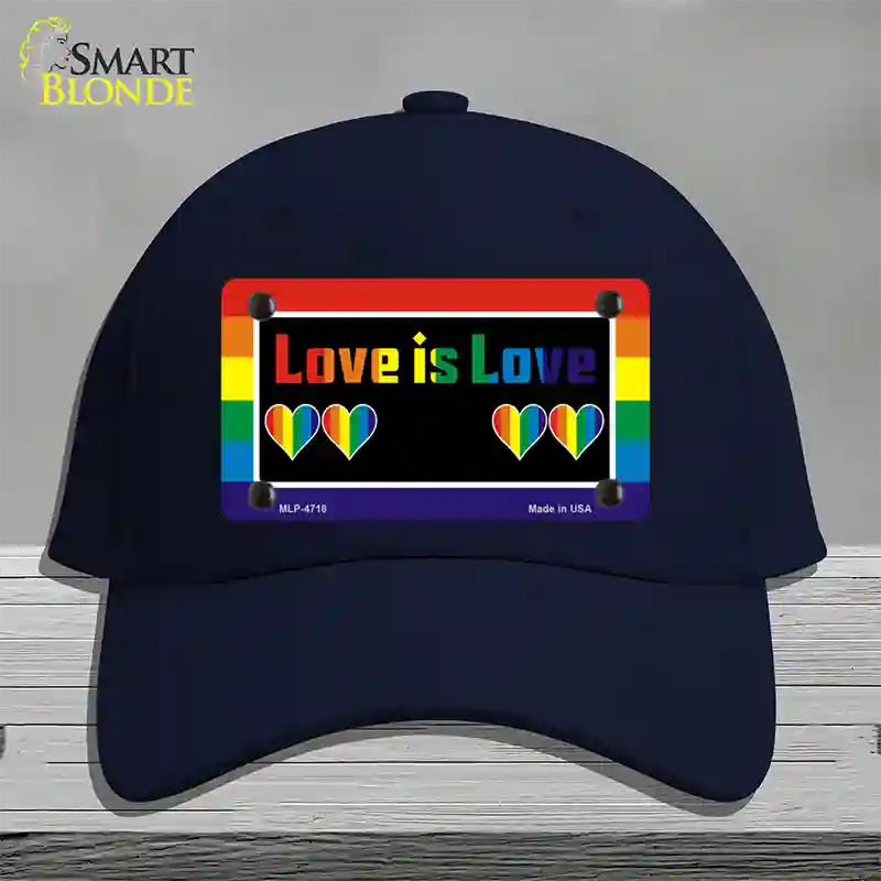 Love Is Love Novelty License Plate Hat Cotton / Navy