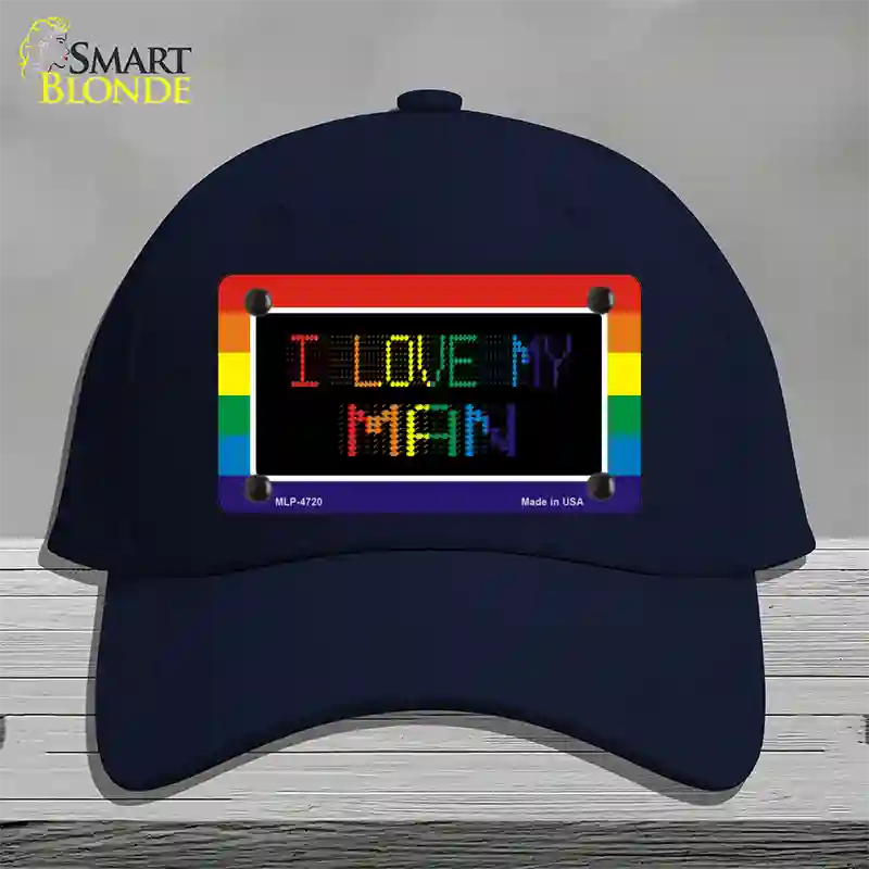 I Love My Man Novelty License Plate Hat Cotton / Navy