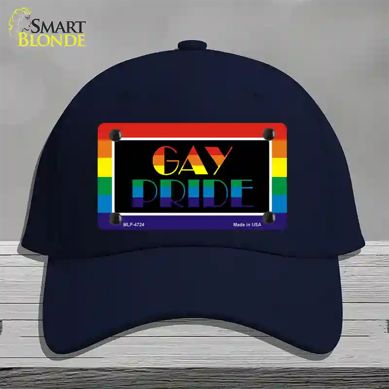 Gay Pride Novelty License Plate Hat Cotton / Navy