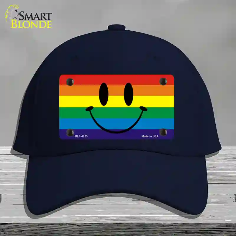 Smiley Face Novelty License Plate Hat Cotton / Navy