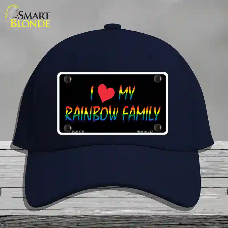 I Love My Rainbow Family Novelty License Plate Hat Cotton / Navy