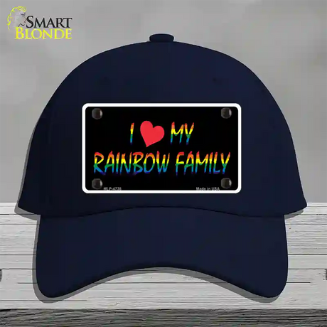 I Love My Rainbow Family Novelty License Plate Hat Cotton / Navy