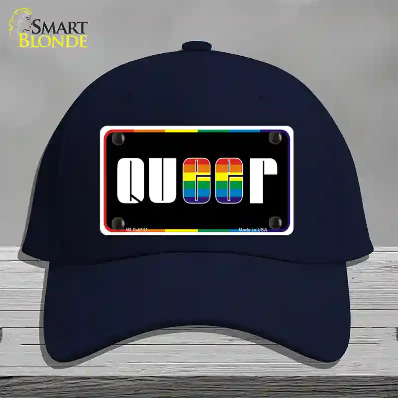 Queer Novelty License Plate Hat Cotton / Navy