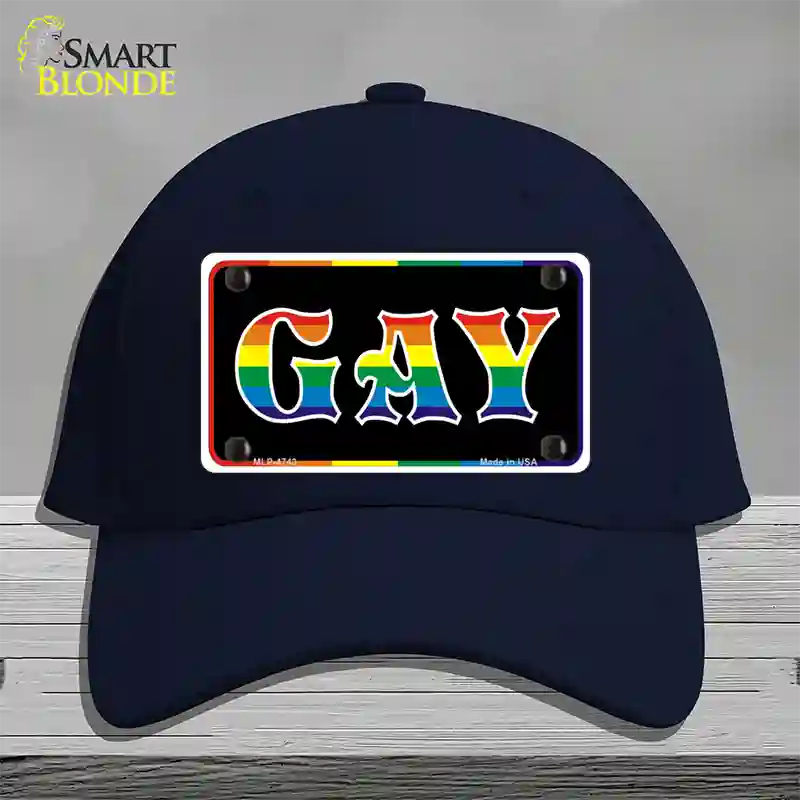 Gay Novelty License Plate Hat Cotton / Navy