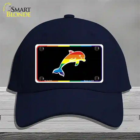 Dolphin Novelty License Plate Hat Cotton / Navy