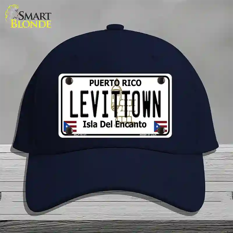 Levittown Puerto Rico Novelty License Plate Hat Cotton / Navy