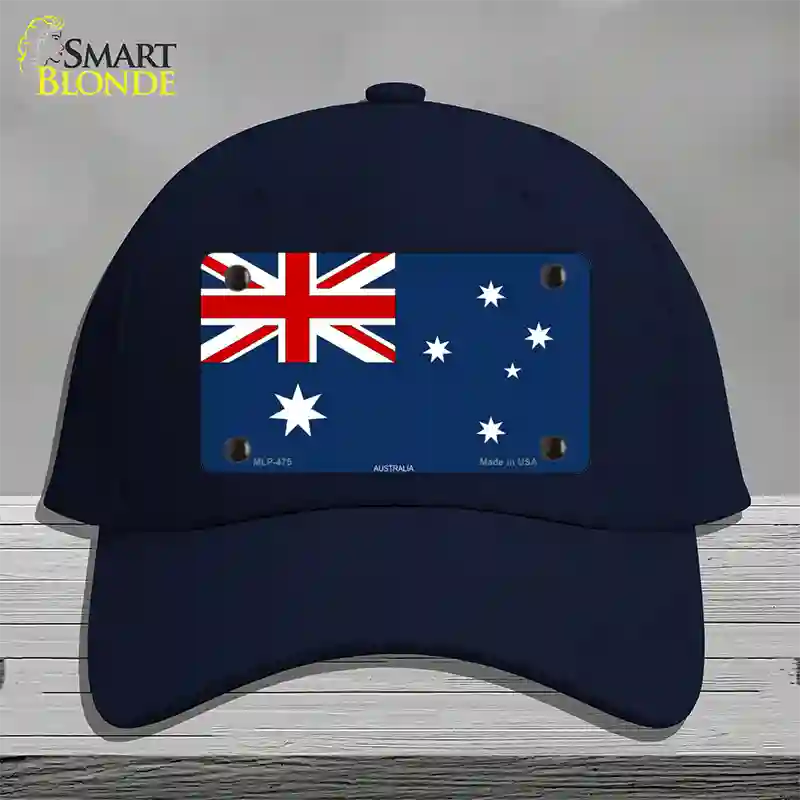 Australia Flag Novelty License Plate Hat Cotton / Navy