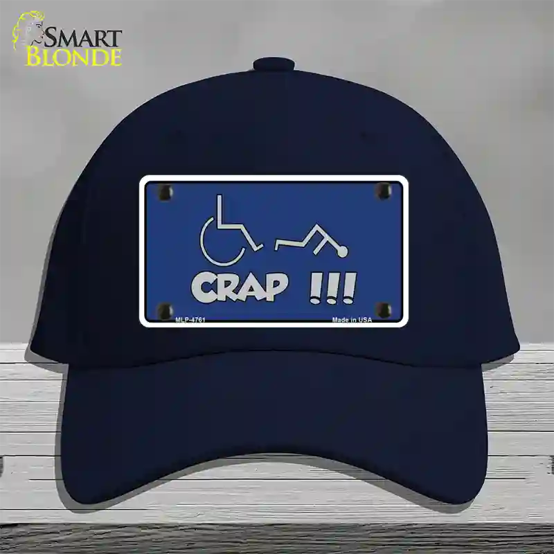 Handicap Crap Logo Novelty License Plate Hat Cotton / Navy