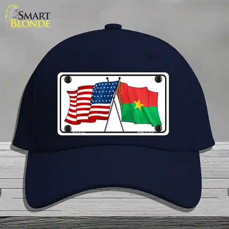 United States Burkina Faso Crossed Flags Novelty License Plate Hat Sign Cotton / Navy