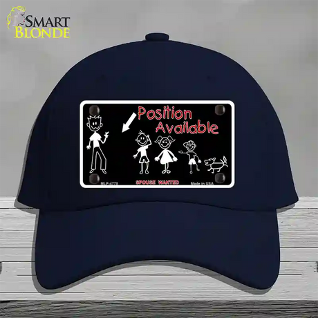 Position Available Novelty License Plate Hat Cotton / Navy