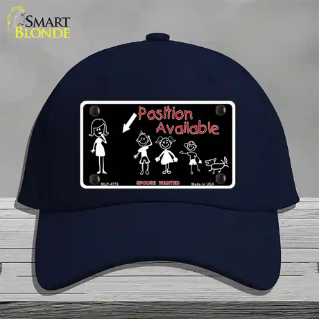 Position Available Male Novelty License Plate Hat Cotton / Navy