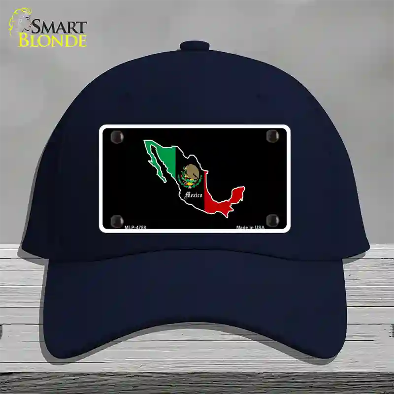 Mexico Outline Novelty License Plate Hat Cotton / Navy