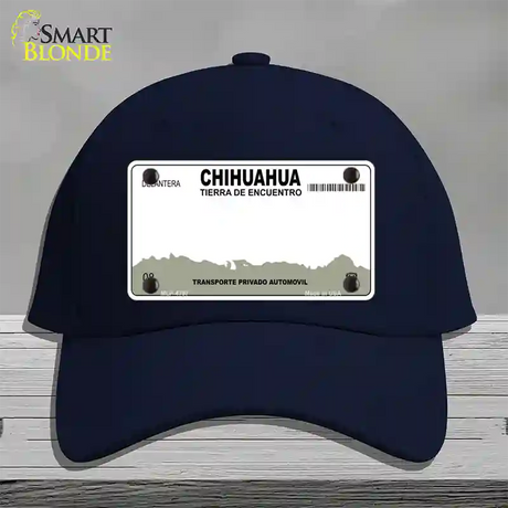 Chihuahua Mexico Novelty License Plate Hat Cotton / Navy