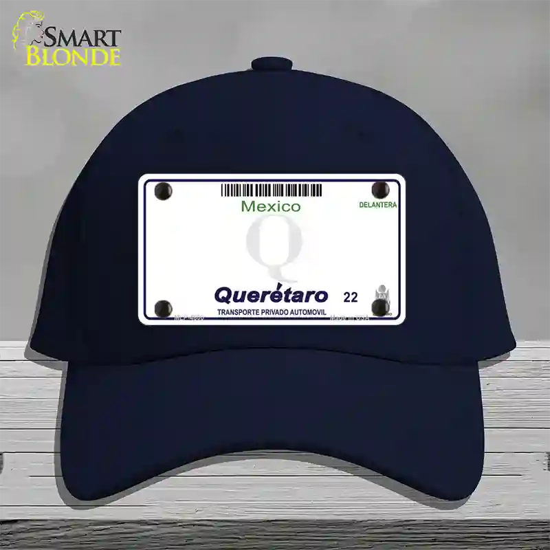 Queretaro Mexico Blank Novelty License Plate Hat Cotton / Navy