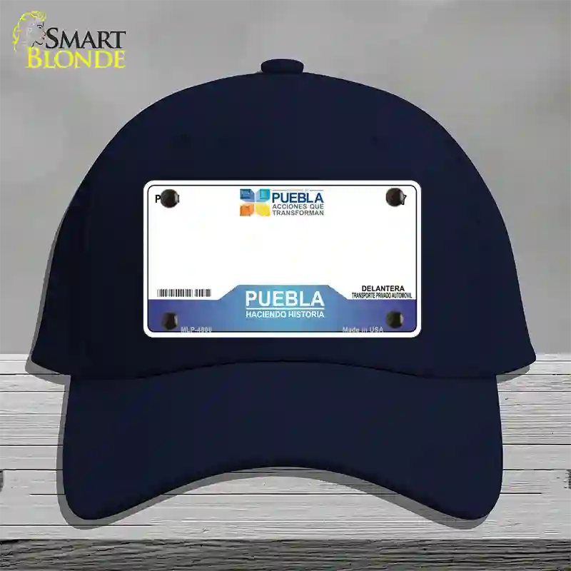 Puebla Mexico Novelty License Plate Hat Cotton / Navy