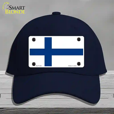 Finland Flag Novelty License Plate Hat Cotton / Navy