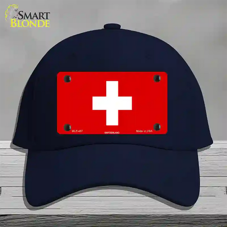 Switzerland Flag Novelty License Plate Hat Cotton / Navy