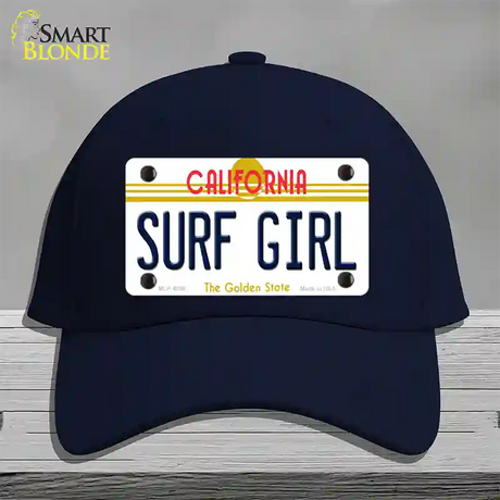 Surf Girl California Novelty License Plate Hat Cotton / Navy