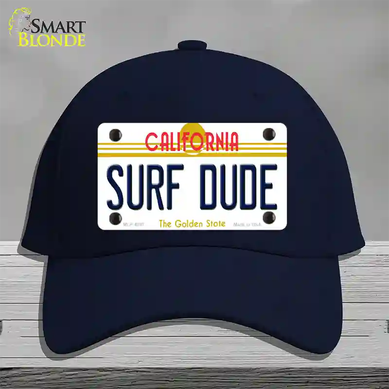 Surf Dude California Novelty License Plate Hat Cotton / Navy