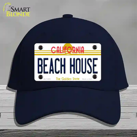 Beach House California Novelty License Plate Hat Cotton / Navy