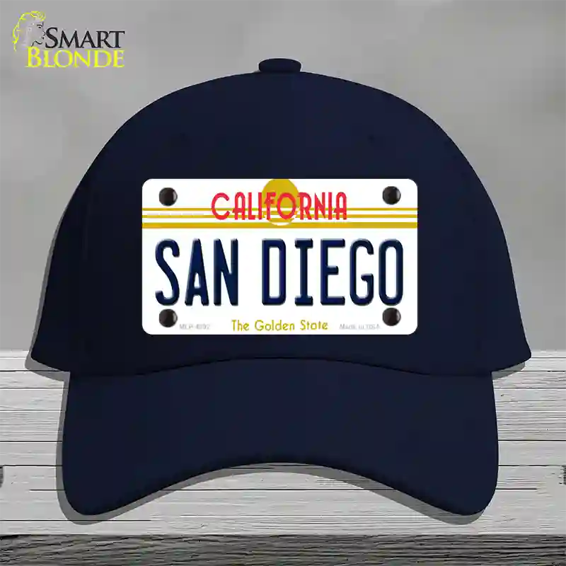 San Diego California Novelty License Plate Hat Cotton / Navy