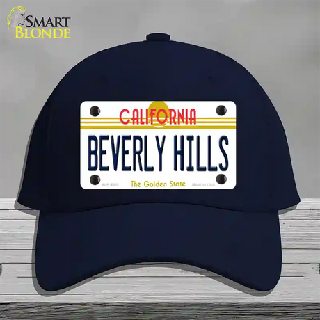 Beverly Hills California Novelty License Plate Hat Cotton / Navy