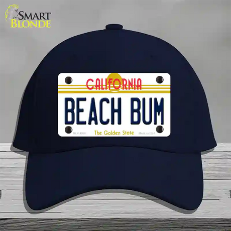 Beach Bum California Novelty License Plate Hat Cotton / Navy