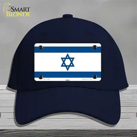 Israel Flag Novelty License Plate Hat Cotton / Navy