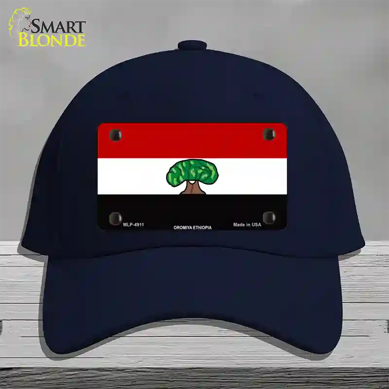 Oromiya Ethiopia Flag Novelty License Plate Hat Cotton / Navy