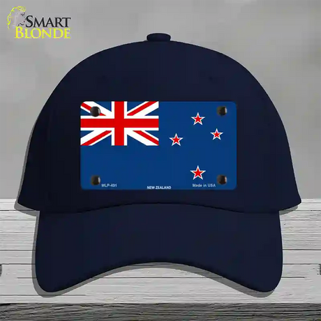 New Zealand Flag Novelty License Plate Hat Cotton / Navy