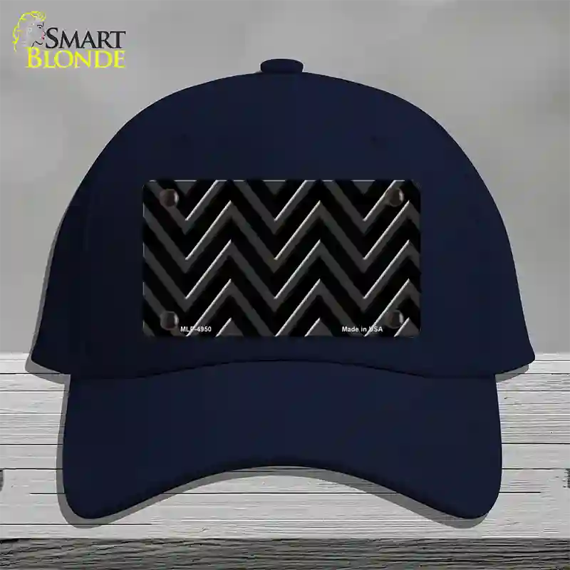 Black Light Black Large Chevron Novelty License Plate Hat Cotton / Navy