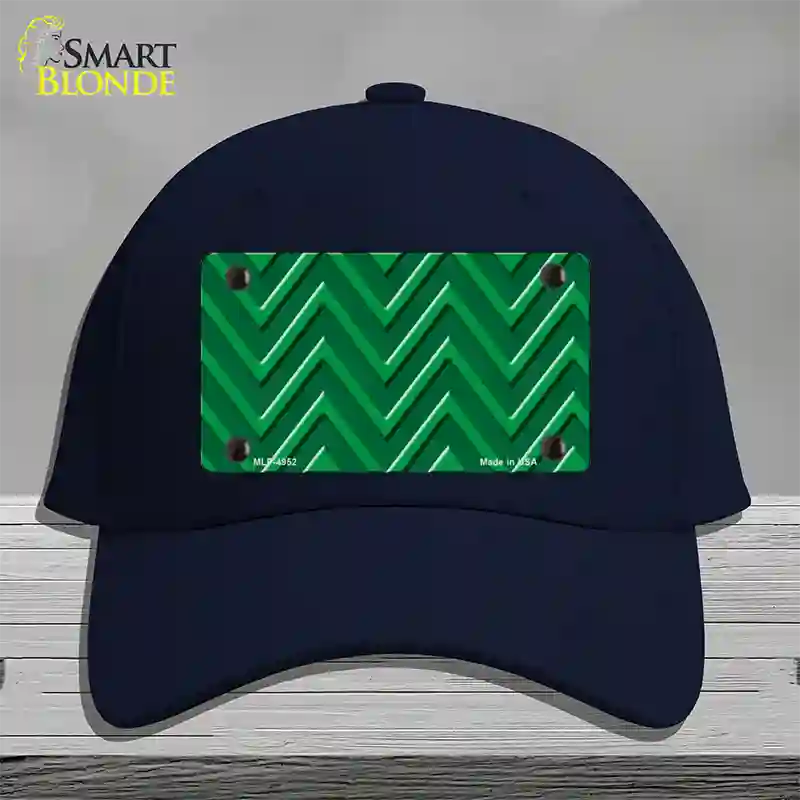 Green Light Green Large Chevron Novelty License Plate Hat Cotton / Navy