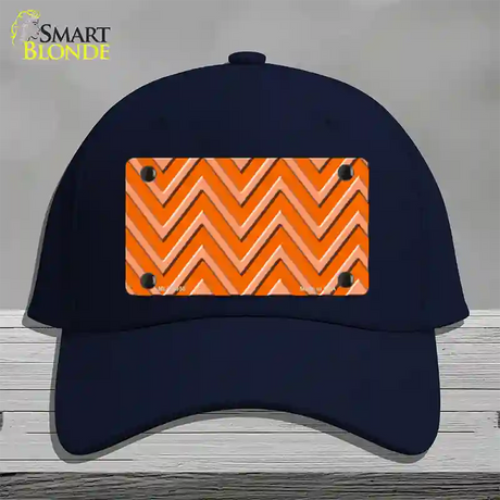 Orange Light Orange Large Chevron Novelty License Plate Hat Cotton / Navy