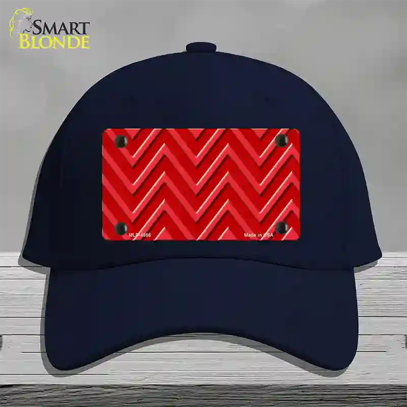 Red Light Red Large Chevron Novelty License Plate Hat Cotton / Navy