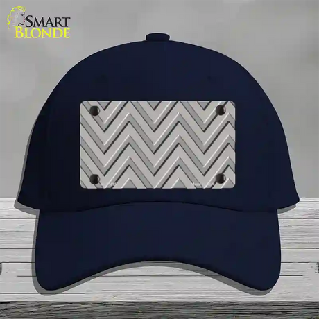 Grey Light Grey Large Chevron Novelty License Plate Hat Cotton / Navy