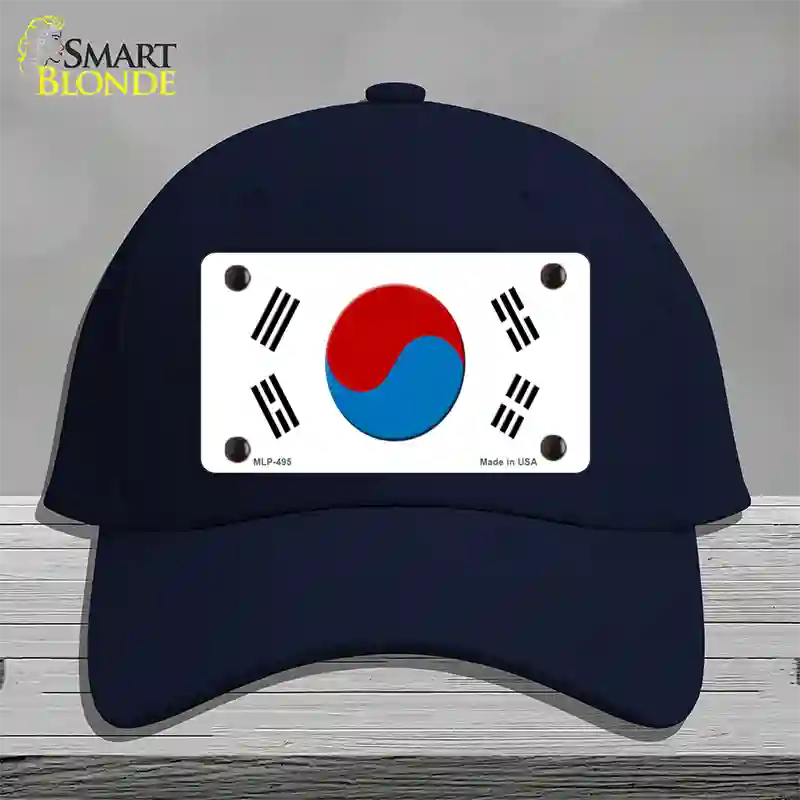 South Korea Flag Novelty License Plate Hat Cotton / Navy