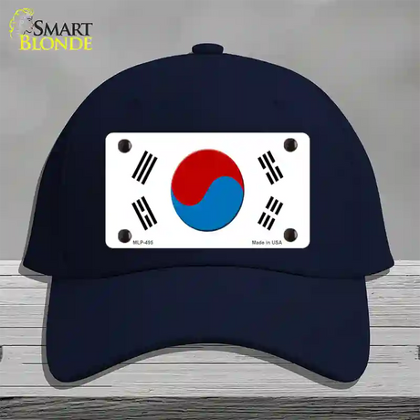 South Korea Flag Novelty License Plate Hat Cotton / Navy