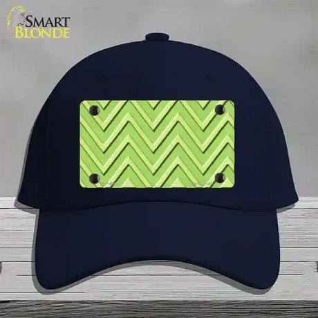 Lime Green Lighter Lime Green Large Chevron Novelty License Plate Hat Cotton / Navy