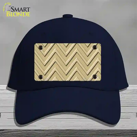 Gold Light Gold Large Chevron Novelty License Plate Hat Cotton / Navy