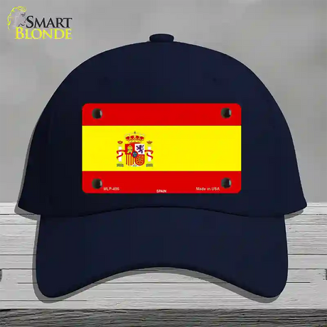 Spain Flag Novelty License Plate Hat Cotton / Navy