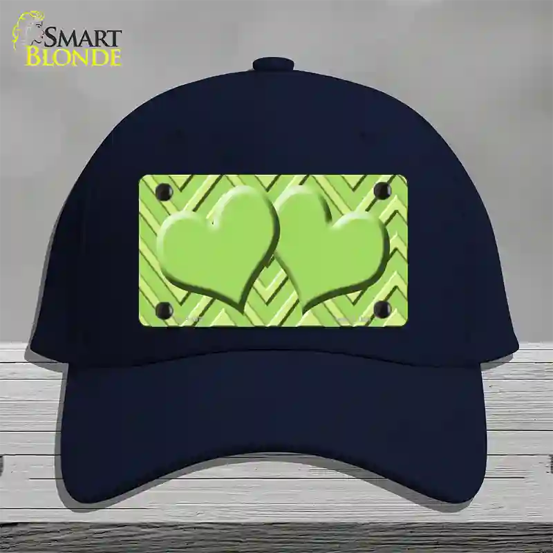 Lime Green Lighter Lime Green Heart Large Chevron Novelty License Plate Hat Cotton / Navy