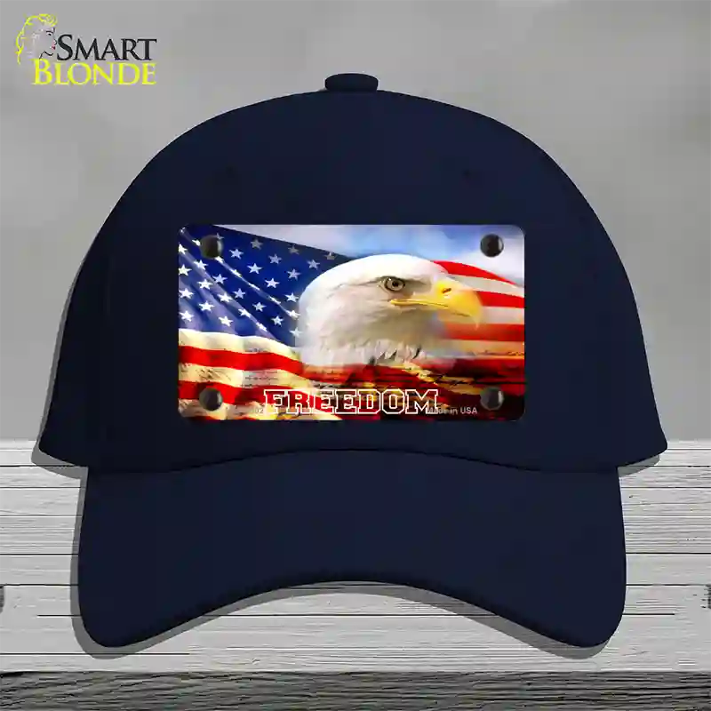 Freedom Bald Eagle Novelty License Plate Hat Cotton / Navy