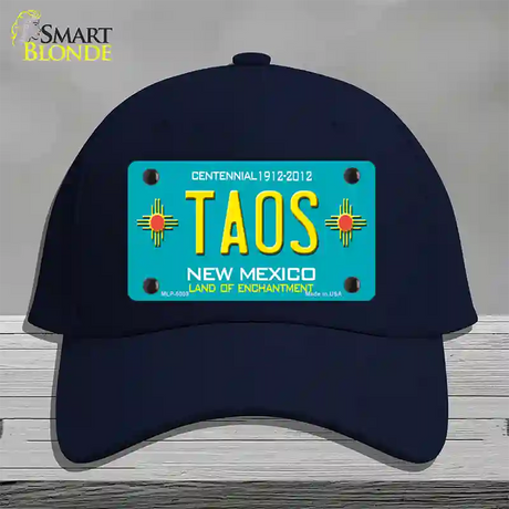 Taos Teal New Mexico Novelty License Plate Hat Cotton / Navy