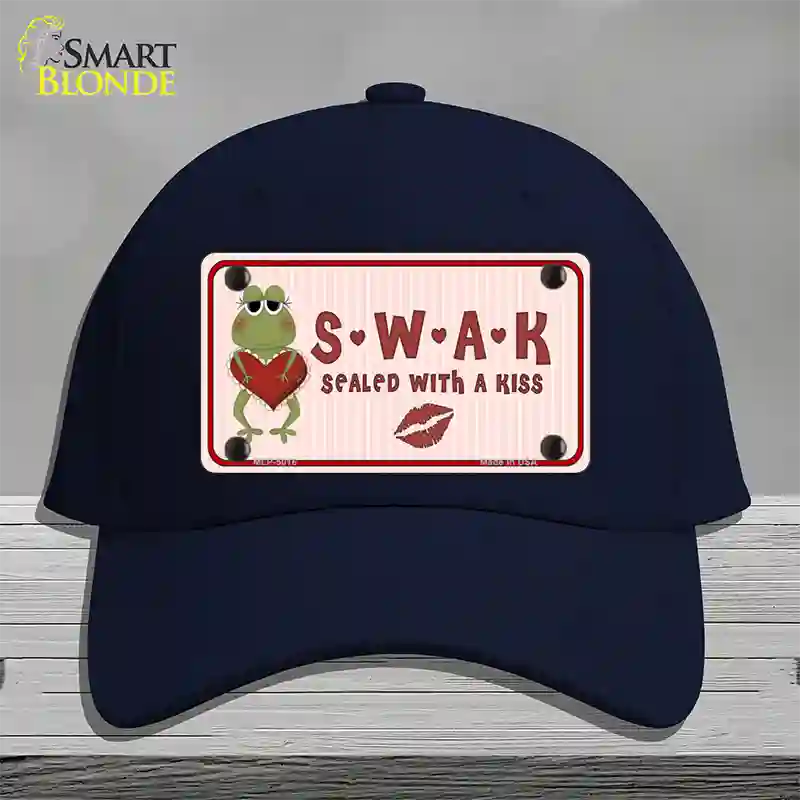 S.W.A.K. Valentine Frog Novelty License Plate Hat Cotton / Navy