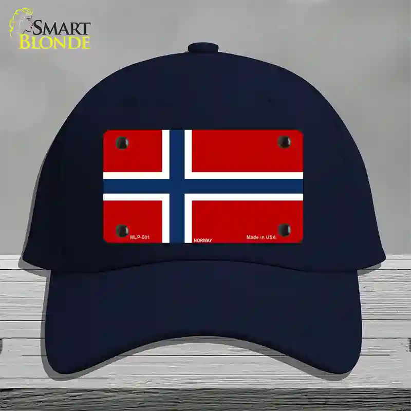 Norway Flag Novelty License Plate Hat Cotton / Navy