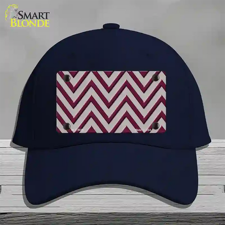 Maroon Grey Chevron Novelty License Plate Hat Cotton / Navy