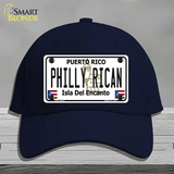 Philly Rican Puerto Rico Novelty License Plate Hat Cotton / Navy