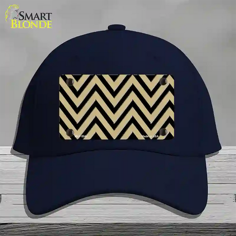 Gold Black Chevron Novelty License Plate Hat Cotton / Navy