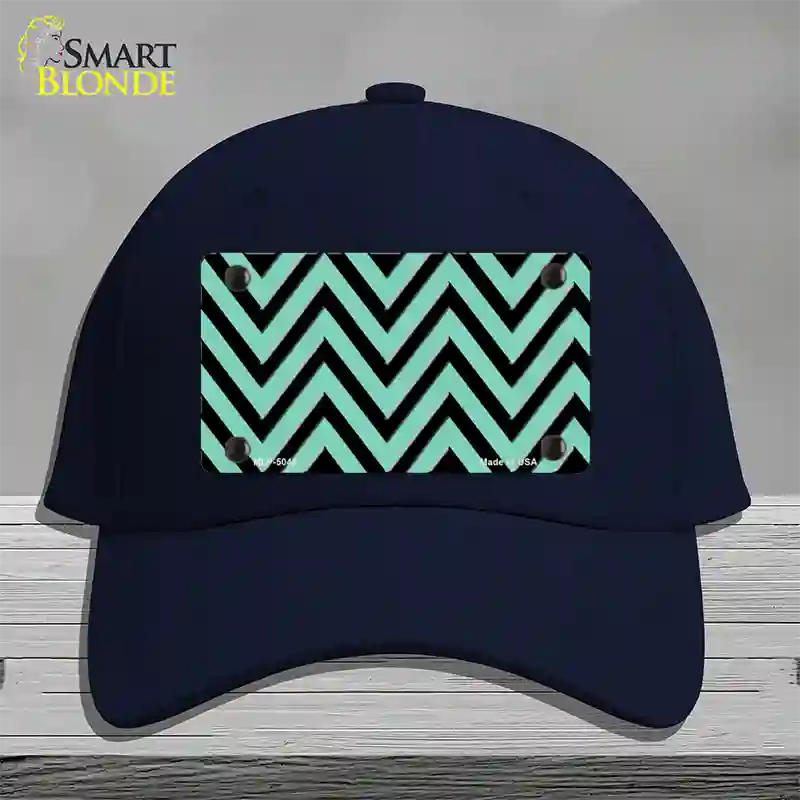 Mint Black Chevron Novelty License Plate Hat Cotton / Navy