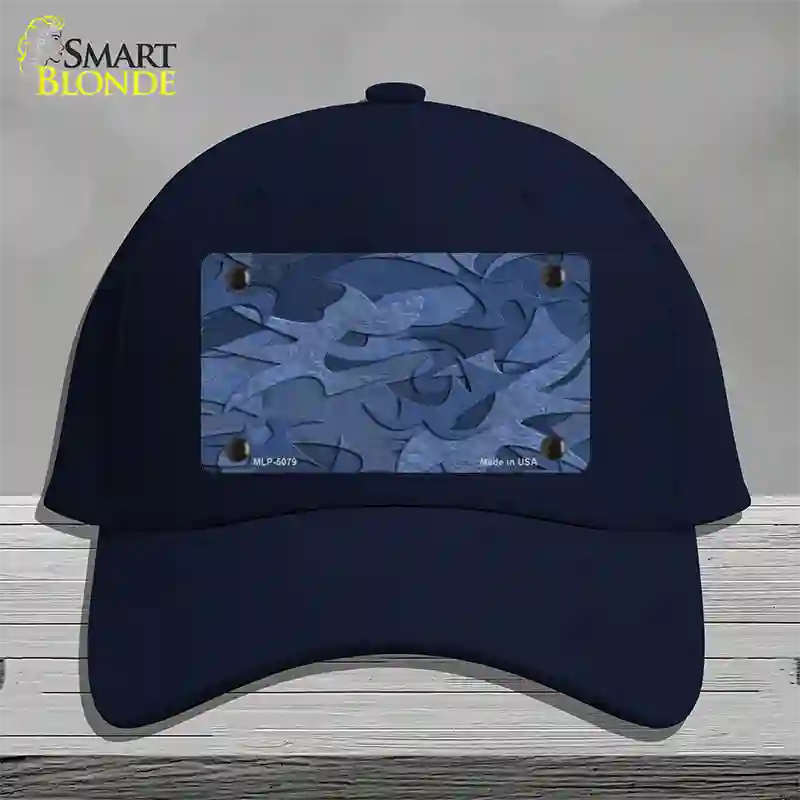 Camouflage Solid Blue Novelty License Plate Hat Cotton / Navy